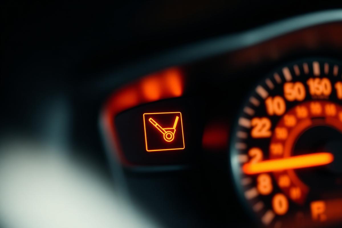 Check engine light illuminated on a dashboard